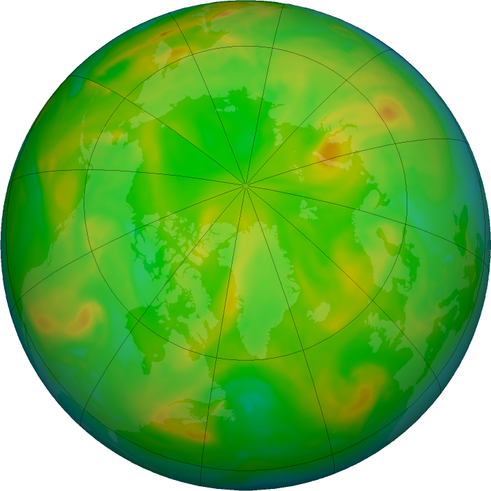 Arctic ozone map for 22 June 2019